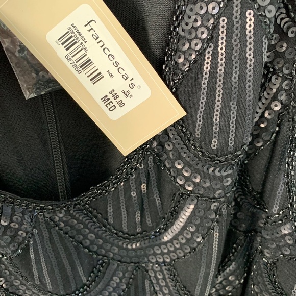NWT Francesca’s Black Sequin Romper - Picture 6 of 7